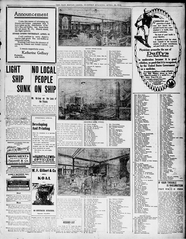 The New Haven Union du 16/04/1912